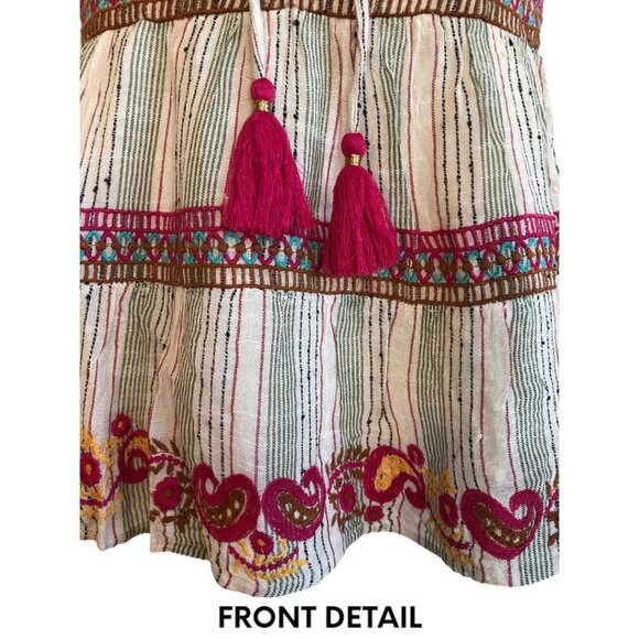 SALE!!!!!! NWT THML Stripe Linen Top with Embroidery - Picture 3 of 6